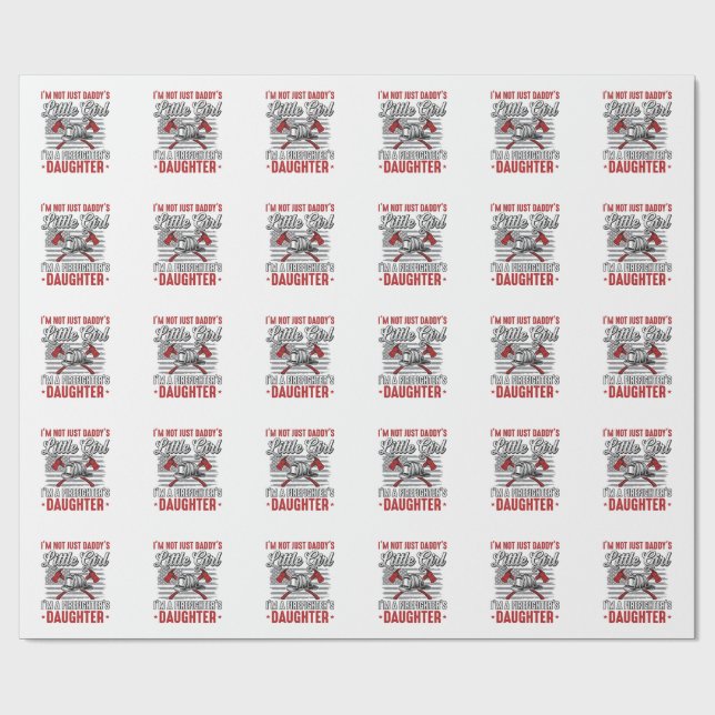 Papel De Regalo Hija Bombero Vintage (Superficie plana)