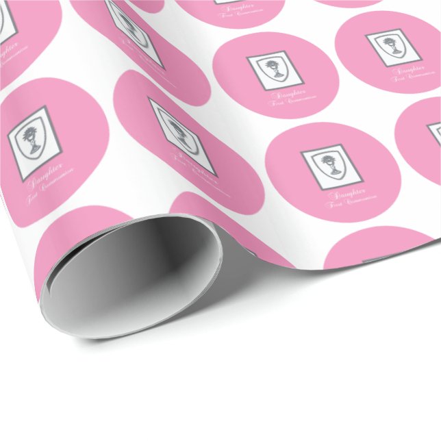 Papel De Regalo Hija, primer cáliz plateado de comunión (Esquina del rollo)