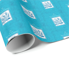 Papel De Regalo Hijo, Primera Comunión, Trigo, Uvas Azules