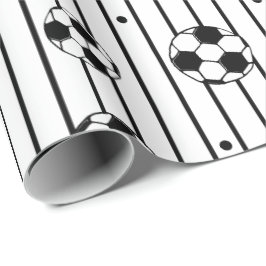 Papel De Regalo Hinchas de fútbol Black White Stripes