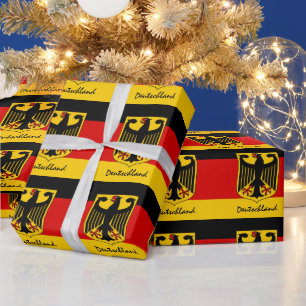 Papel De Regalo Hinchas de la bandera alemana, el águila y Alemani