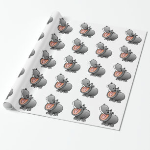 Papel De Regalo Hipopótamo del dibujo animado