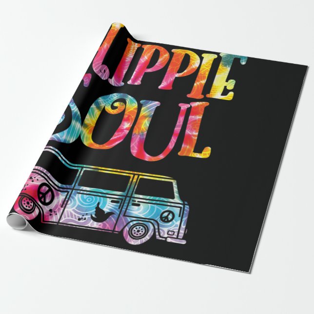 Papel De Regalo Hippie Tie Dye Van Hippie Soul (Desenrollado)