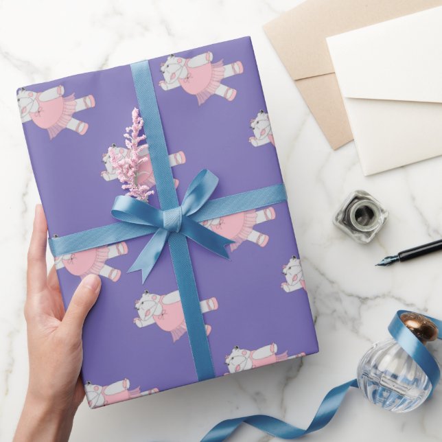 Papel De Regalo Hippo Bailarina Púrpura illusima (Regalar)