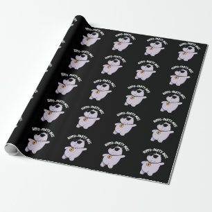 Papel De Regalo Hippo-fiesta-mus Gracioso Animal Hippo Pun Dark BG