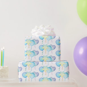Papel De Regalo Hippo Regalo de un globo azul suave