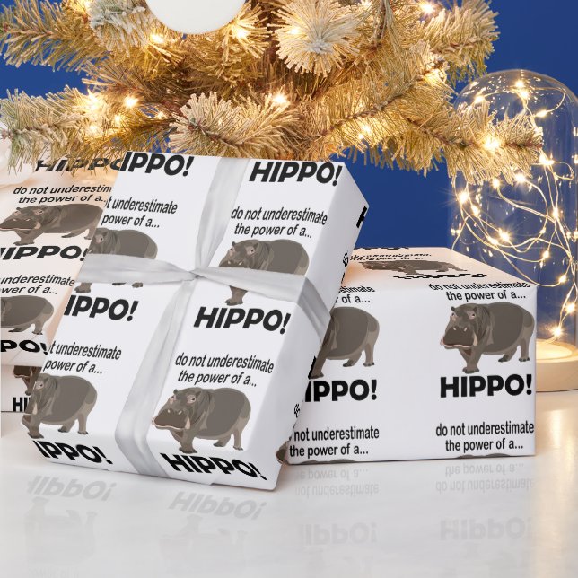 Papel De Regalo Hippopótamo Animal Gracioso Hippo (Vacaciones)