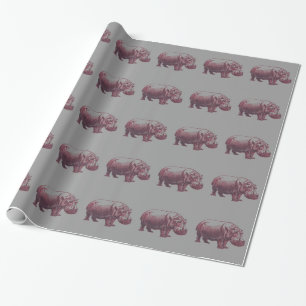 Papel De Regalo Hippopotamus