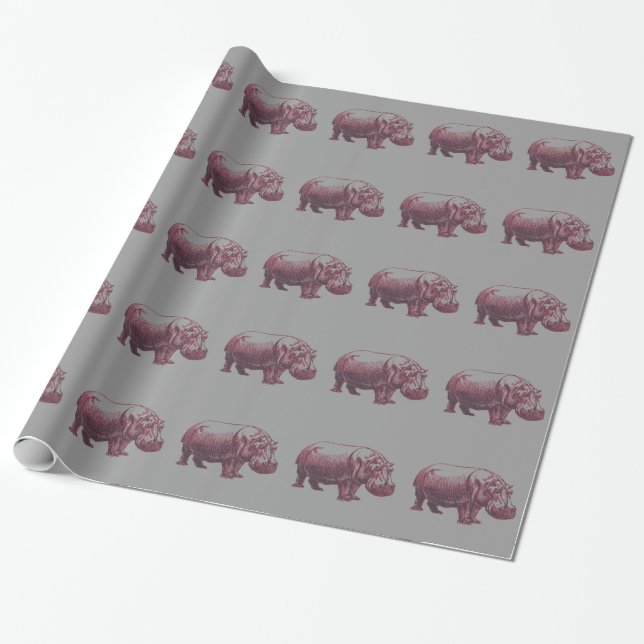 Papel De Regalo Hippopotamus (Desenrollado)