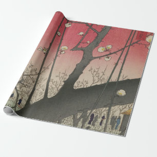 Papel De Regalo Hiroshige Finca de ciruelos Kameido: Japonés vinta