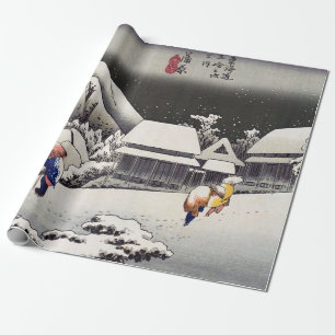 Papel De Regalo Hiroshige Utagawa - Nieve nocturna en Kanbara