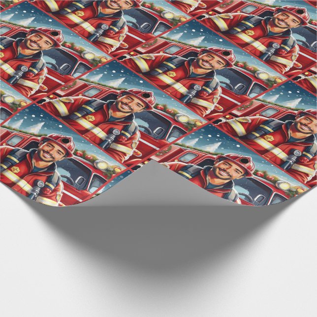 Papel De Regalo Hispanos Navidades de bomberos (Esquina)