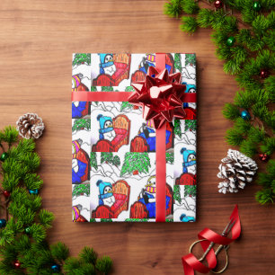 PAPEL DE REGALO HISTORIA DE SNOWMANS BEDTIME