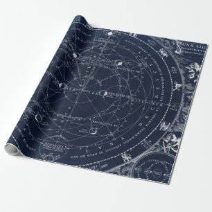 Papel De Regalo Histórico de la marina vintage astronómica