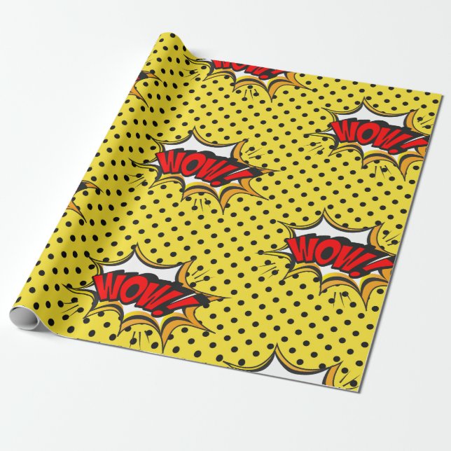 Papel De Regalo Historieta de arte pop (Desenrollado)