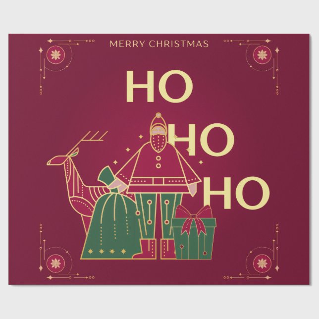 Papel De Regalo Ho ho ho ho ho (Superficie plana)
