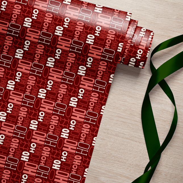 Papel De Regalo Ho Ho Ho Ho Typography Navidades Red (Subido por el creador)