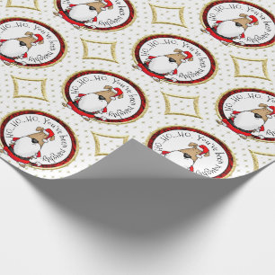 Papel De Regalo HO HO HO Muy Gracioso Santa Costume Perro Sarcásti