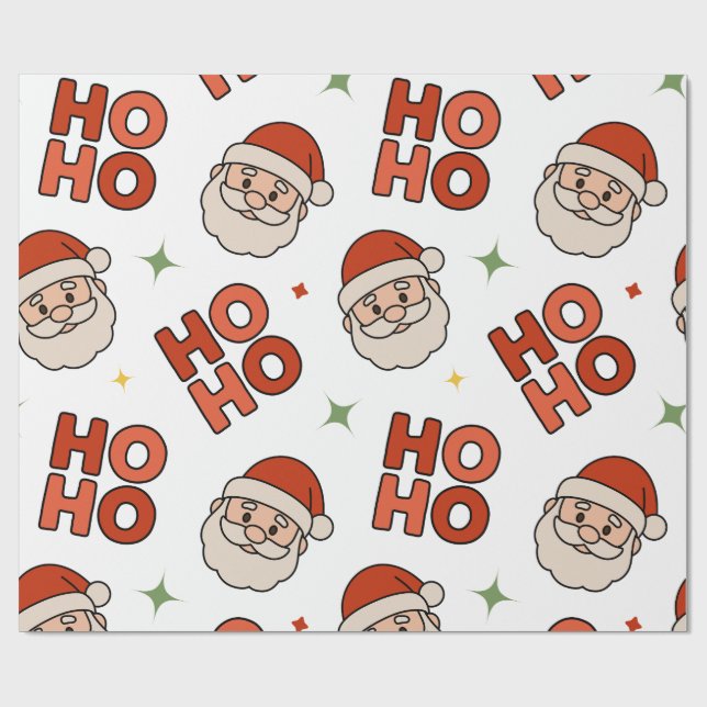 Papel De Regalo Ho Ho Ho Santa Wrapping Paper – Fun & Festive (Superficie plana)