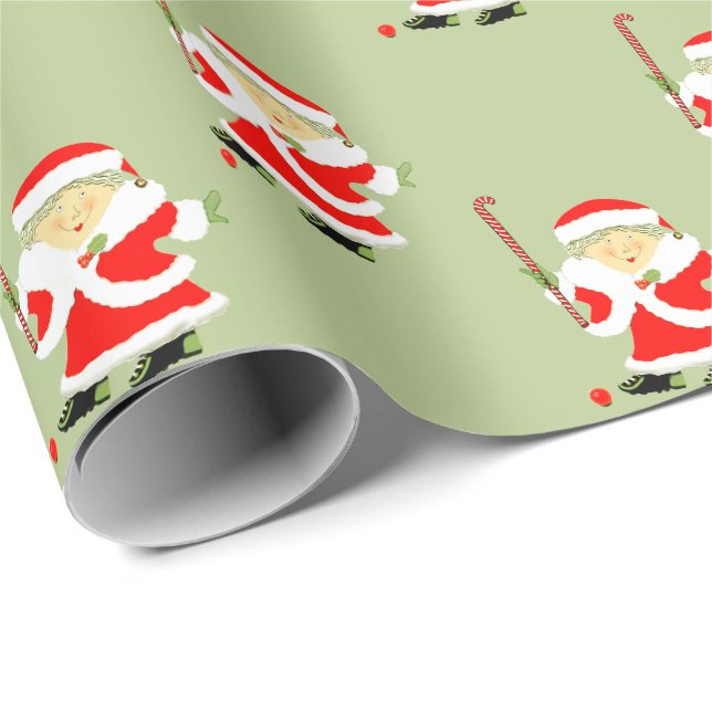 Papel De Regalo Hockey sobre césped Navidad (Esquina del rollo)