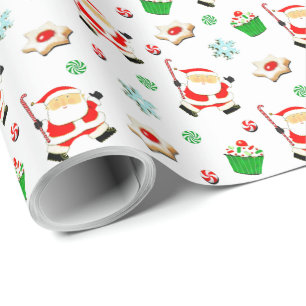 Papel De Regalo Hockey sobre césped Navidad