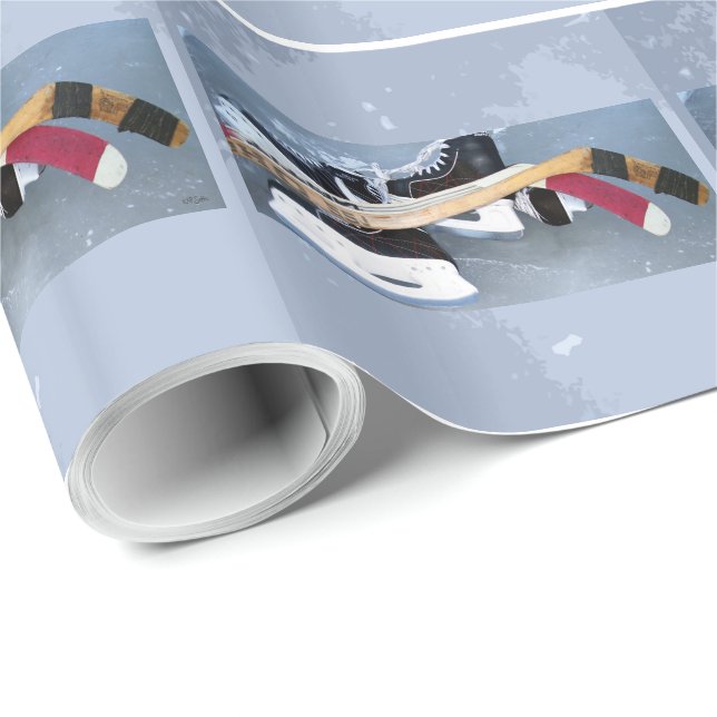 Papel De Regalo Hockey sobre hielo (Esquina del rollo)