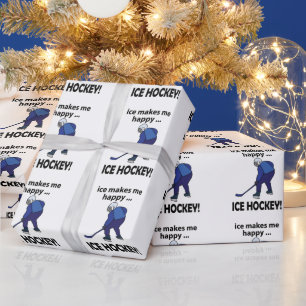 Papel De Regalo Hockey sobre Hielo Me Hace Feliz Hockey sobre Hiel
