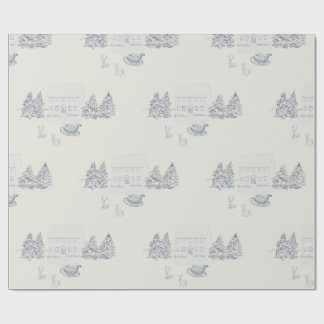 Papel De Regalo Hogar acogedor de Navidad en Nueva Inglaterra