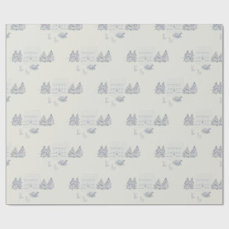 Papel De Regalo Hogar acogedor de Navidad en Nueva Inglaterra (esc