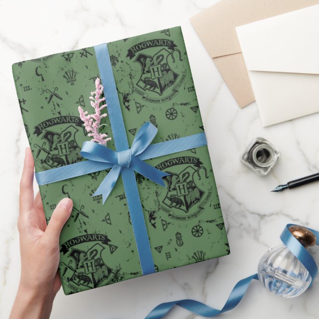 Papel De Regalo HOGWARTS™ Green Pattern (Regalar)