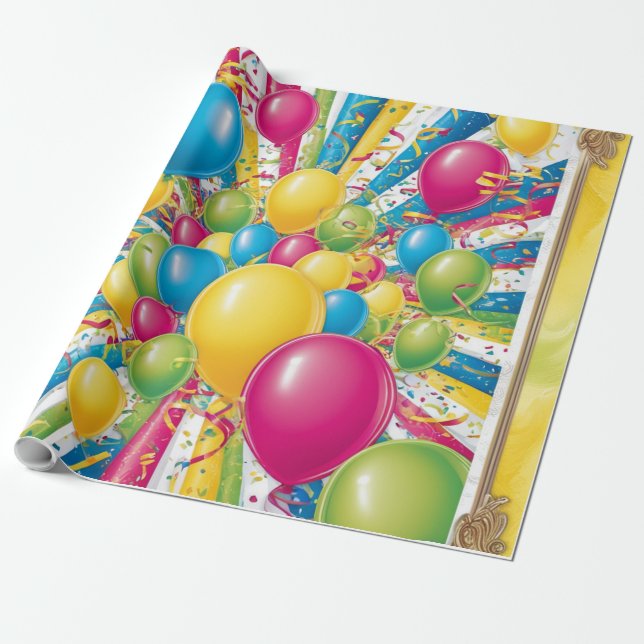 Papel De Regalo Hoja de ajuste de la celebración de cumpleaños (Desenrollado)