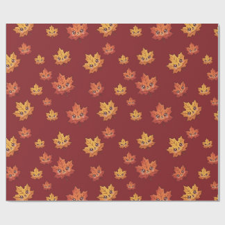 Papel De Regalo Hoja de Arce de Otoño