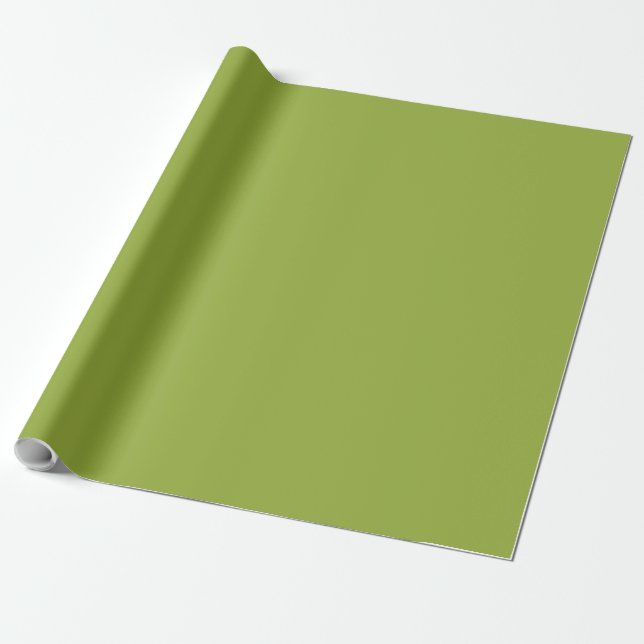 Papel De Regalo Hoja de bambú verde sólido (Desenrollado)