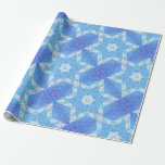 Papel De Regalo Hoja de Magen David y del sauce<br><div class="desc">Una estrella hermosa del modelo de David tejida fuera de sauce se va y un ~ más pequeño de los adornos de la estrella trabaja en todos los tamaños.</div>