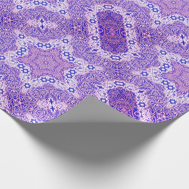 Papel De Regalo Hoja de Magen David y del sauce (Esquina)