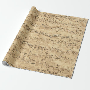 Papel De Regalo Hoja de Música Antigua Vieja-5