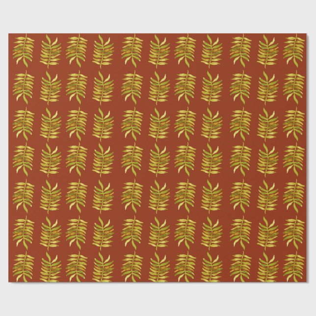 Papel De Regalo Hoja de Otoño (Superficie plana)