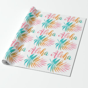 Papel De Regalo Hoja de Palm Aloha Tropical Hawaiana
