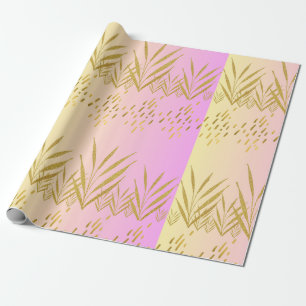 Papel De Regalo Hoja de palma de gradiente rosa y rosa