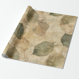 Papel De Regalo Hoja inspirada en la naturaleza rústica - Arte bot