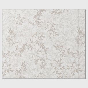 Papel De Regalo Hoja Minimalista Botánica Neutral Beige