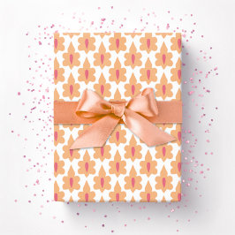 Papel De Regalo Hoja Pequeña en Rosa y Naranja