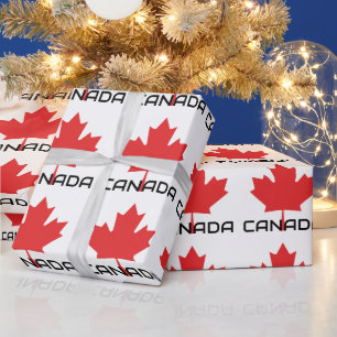 Papel De Regalo hoja roja de arce canadés