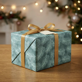 Papel De Regalo Hoja tropical acuarela verde turquesa