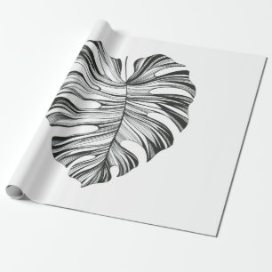 Papel De Regalo Hoja tropical. Planta de Monstera. Elemento natura