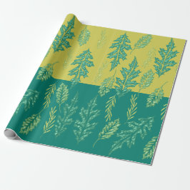 Papel De Regalo Hoja Verde