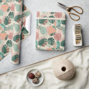 Papel De Regalo Hojas botánicas de la planta tropical de Monstera