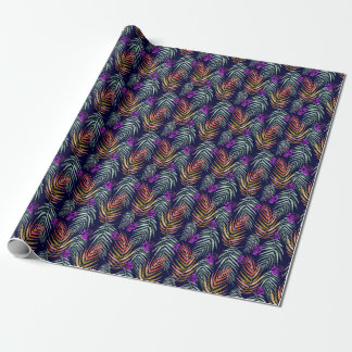 Papel De Regalo Hojas de acuarela tropical, salpicaduras abstracta