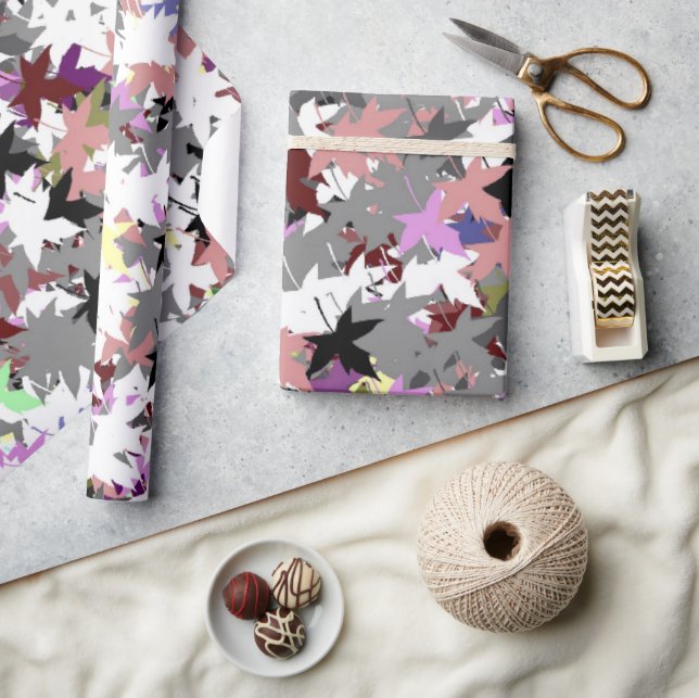 PAPEL DE REGALO HOJAS DE ÁRBOL (Artesanía)