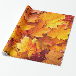 Papel De Regalo Hojas de arce de oro del otoño